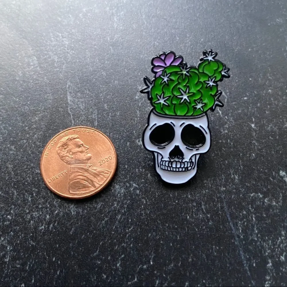 Succulent Calavera Enamel Pin/ Brooch Lapel